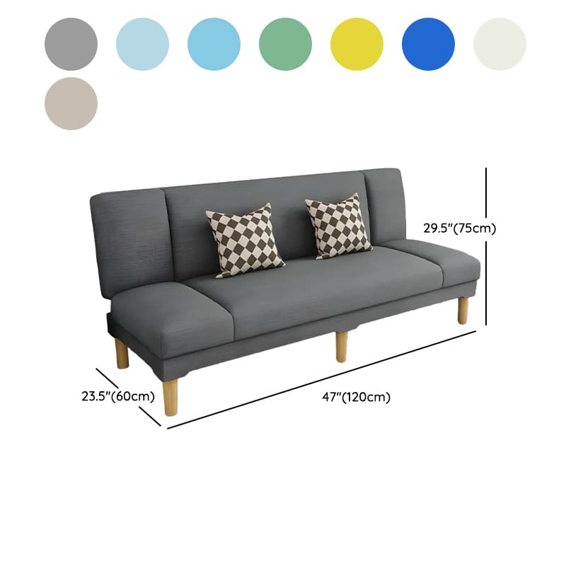 Scandinavian Armless Sleeper Sofa, Light Wood, Foam Filling, Includes Pillows - image 28