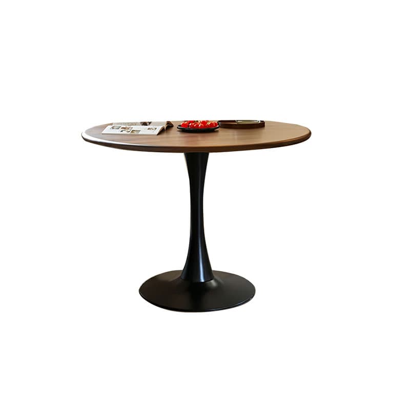 Modern Round Fixed Table Rubber Solid Wood Standard Height Dining Table for Seats 2 - image 8