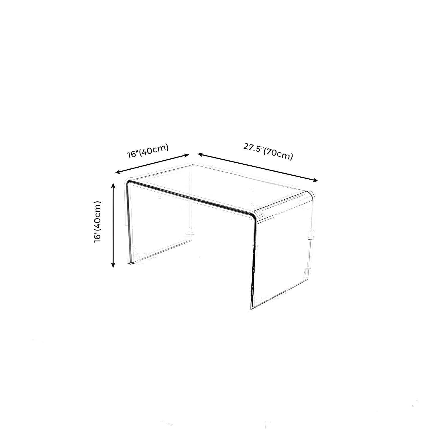 Modern Rectangle Coffee Table Acrylic Cocktail Table for Living Room - image 10