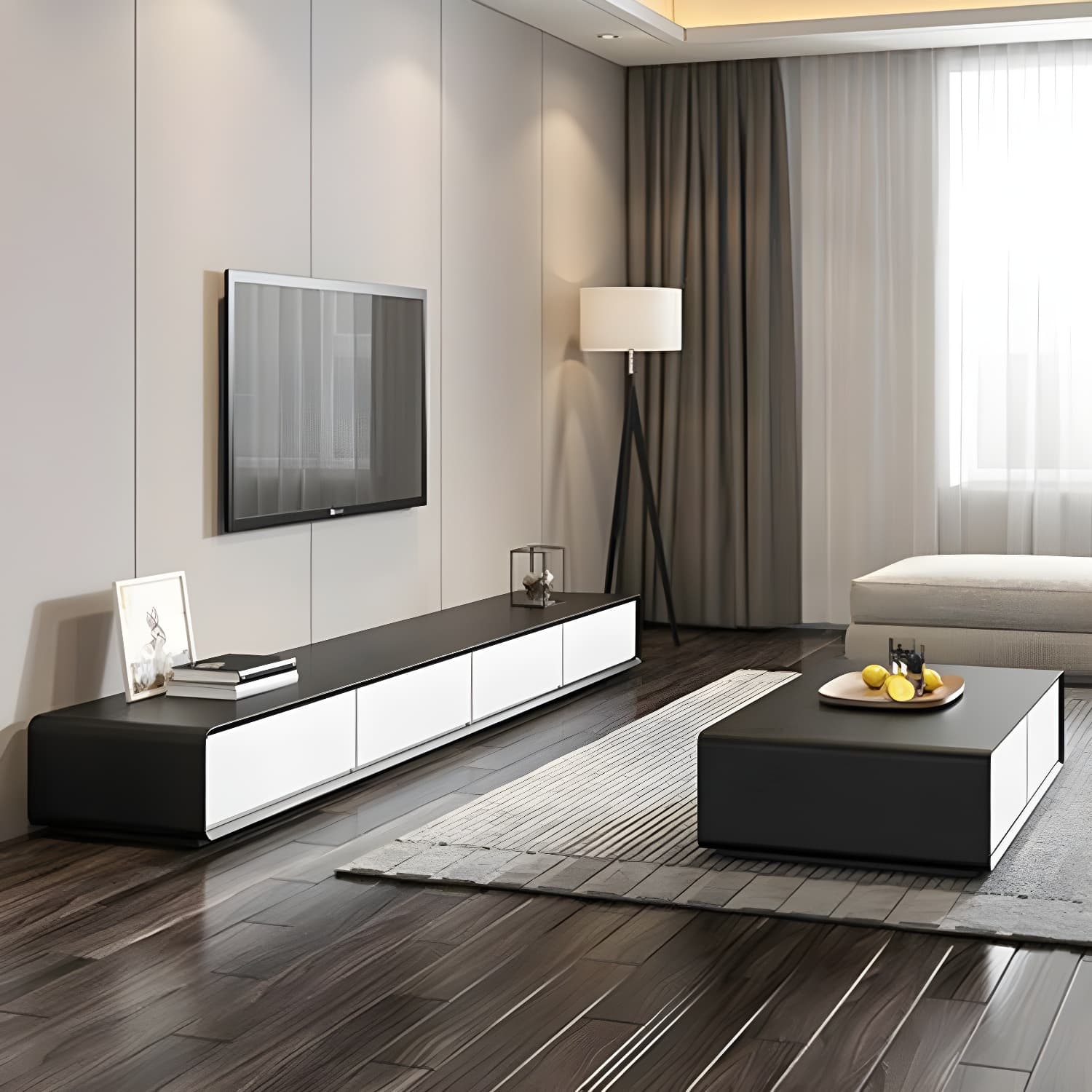 Modern Wood Coffee Table with Drawers - Rectangular Shape and Storage Included - image 20