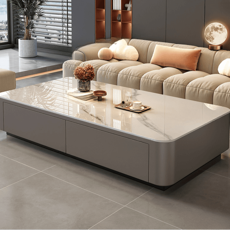 Square Board Game Coffee Table with 2 Drawers for Living Room - image 7