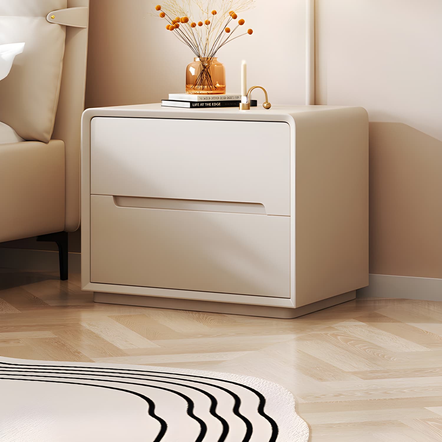 Modern Wood Drawer Nightstand for Small Spaces with 2 Drawers in Narrow Design - image 19