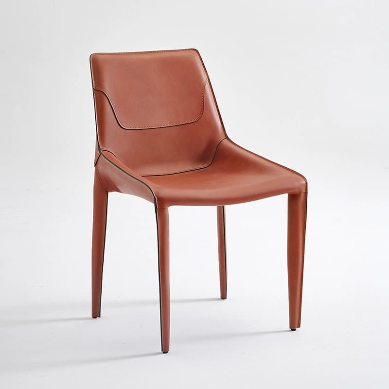 Modern Leather Armless Side Chair with Solid Back - Easy-Care, Warranty - image 7