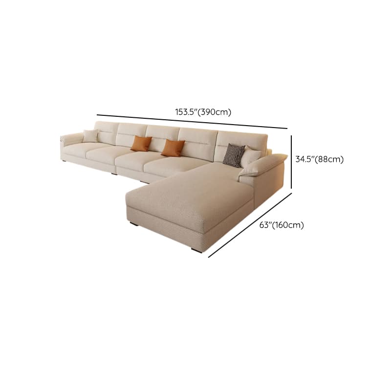 Straight Tear Resistant Sofa with Cushion Back in Ivory, Seats 4/3 Person, Horizontal Orientation, and Recessed Arm - image 18