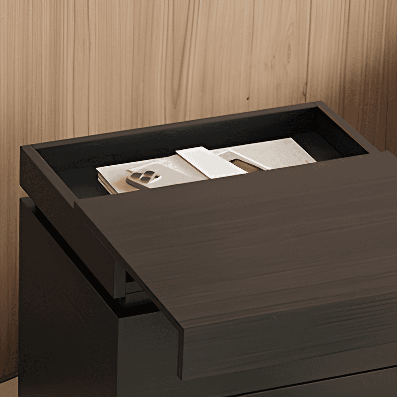 Organic Modern Nightstand With Drawer Organization, 3 Drawers, 1 Shelf, and Real Wood Countertop - image 15