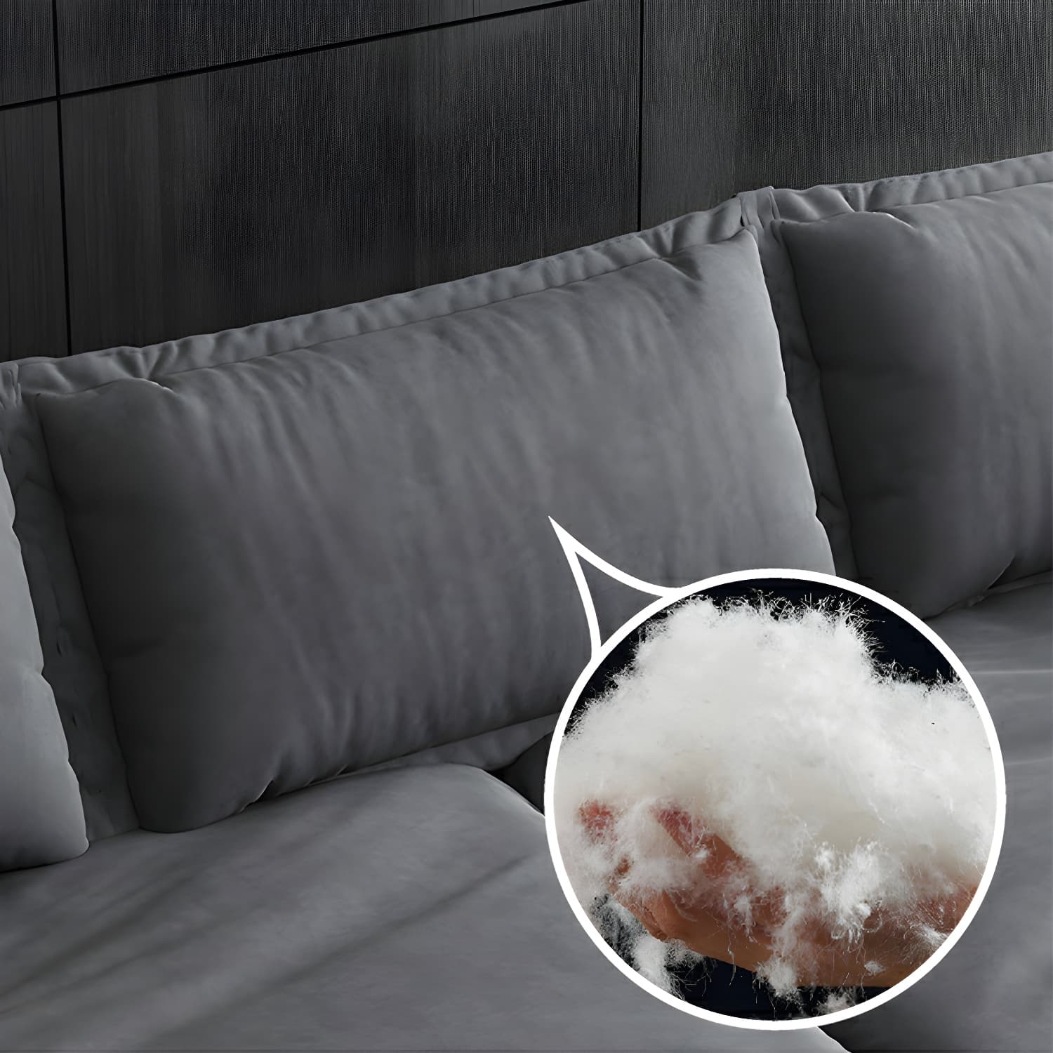 Modern Gray Abrasive Cloth Upholstered Stationary Sectional Sofa with Wood Frame - image 6