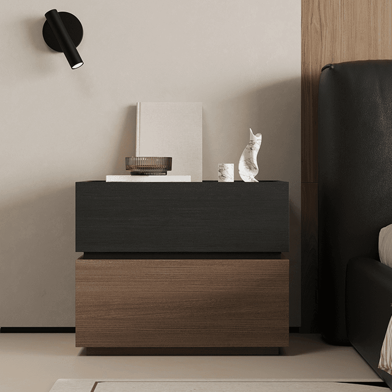 Organic Modern Nightstand With Drawer Organization Featuring 2 Drawers and Particle Board Wood Countertop - image 12