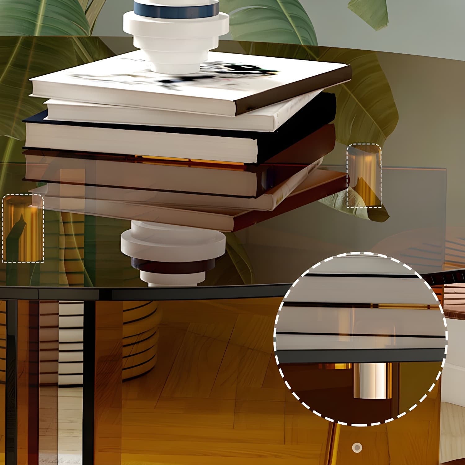Round Glass Dining Table Modern Style Dining Table for Home Use - image 8
