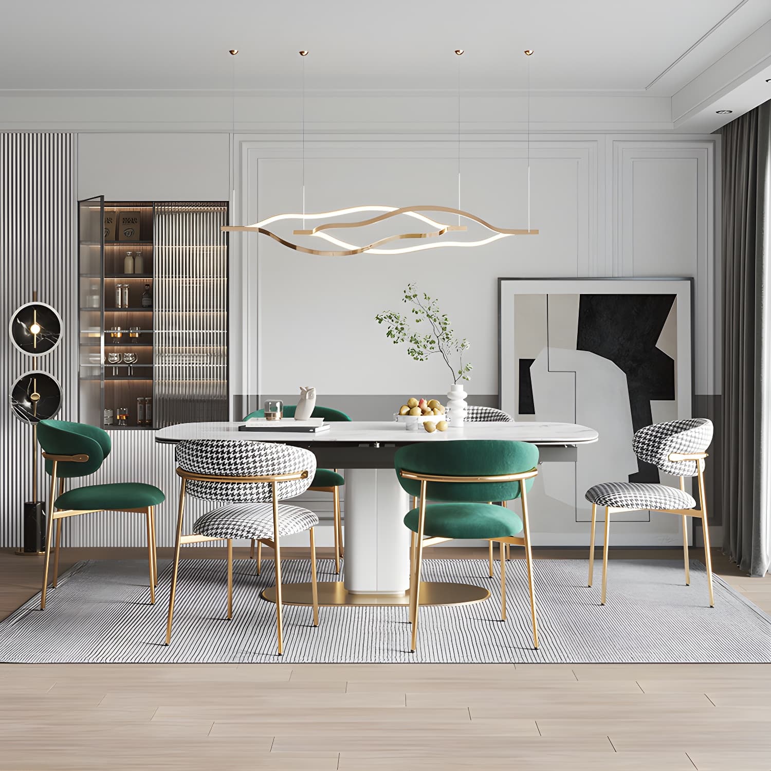 Restaurant Scandinavian Upholstered Side Chair Matte Finish Open Back Dining Chair - image 9