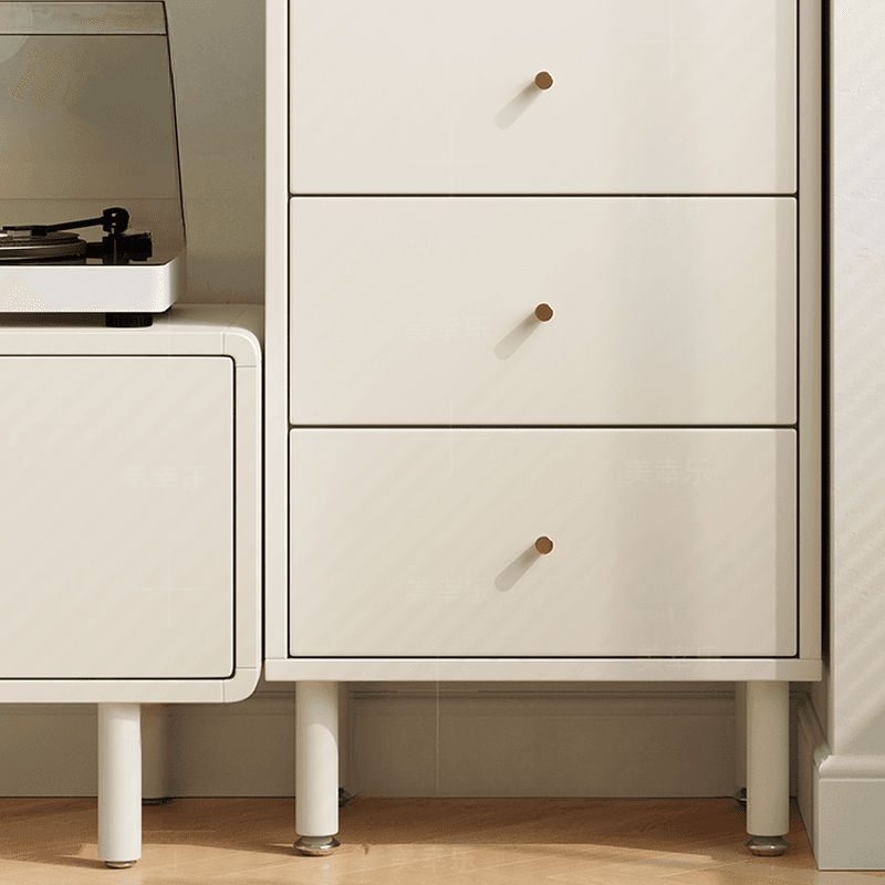 Chalk French Provincial Raw Wood Combo Dresser for Parlor with 5/6/4 Drawers and Hutch in Vertical Orientation - image 4