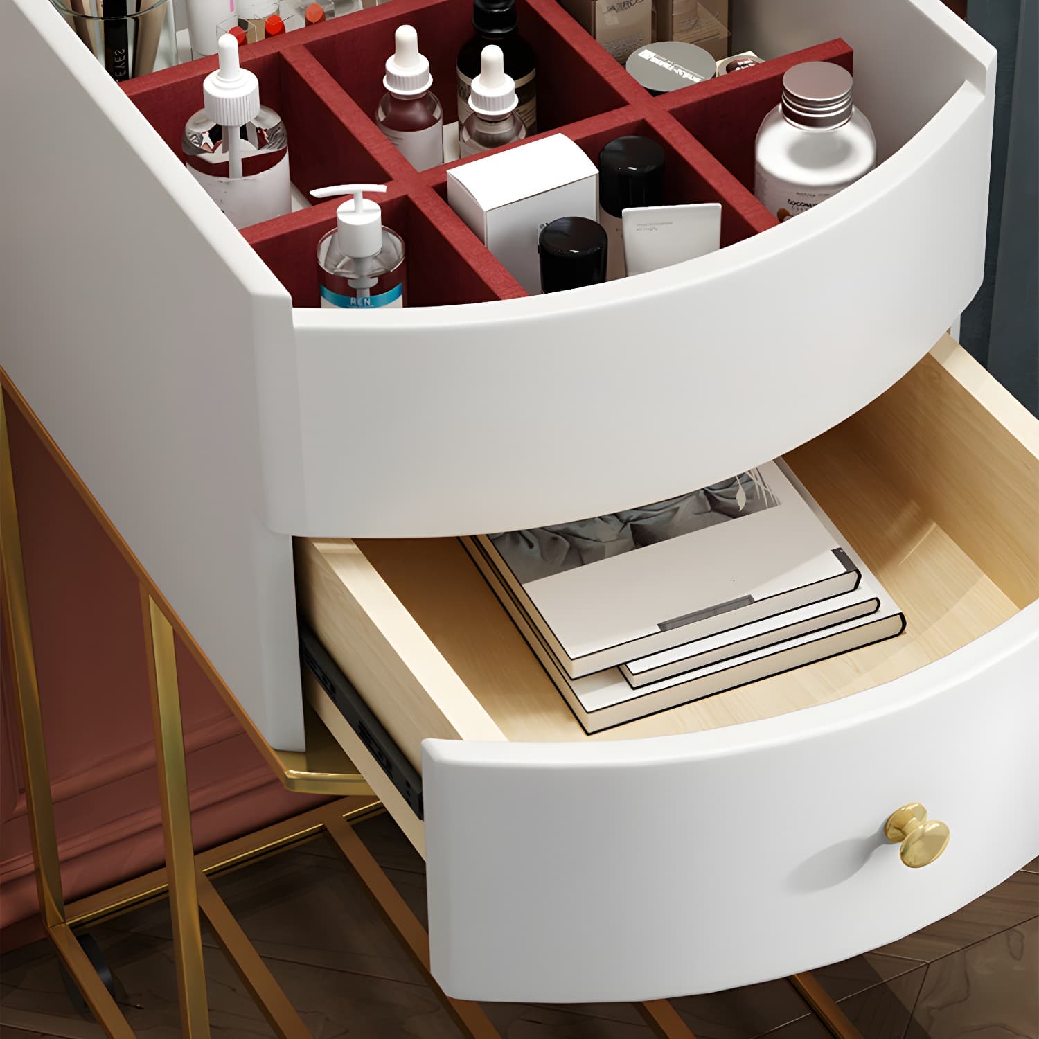 42.5" Height Flip-top Vanity Set with Mirror and Drawer for Bedroom - image 10