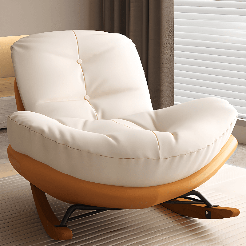 Stationary Upholstered Rocking Chair with Cushioned Rear in a Scandinavian Style, Footstool Included/Not Included - image 3