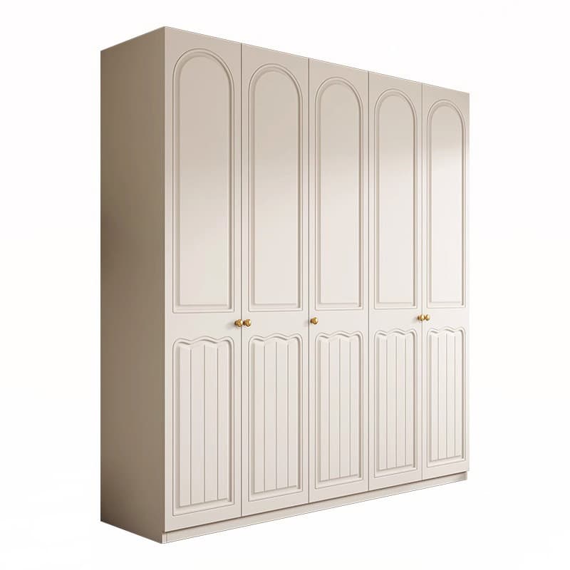 Chalk Minimalist Laminate Cabinet Armoire with Compartments, Interior Shelves, and Clothing Rod - image 4