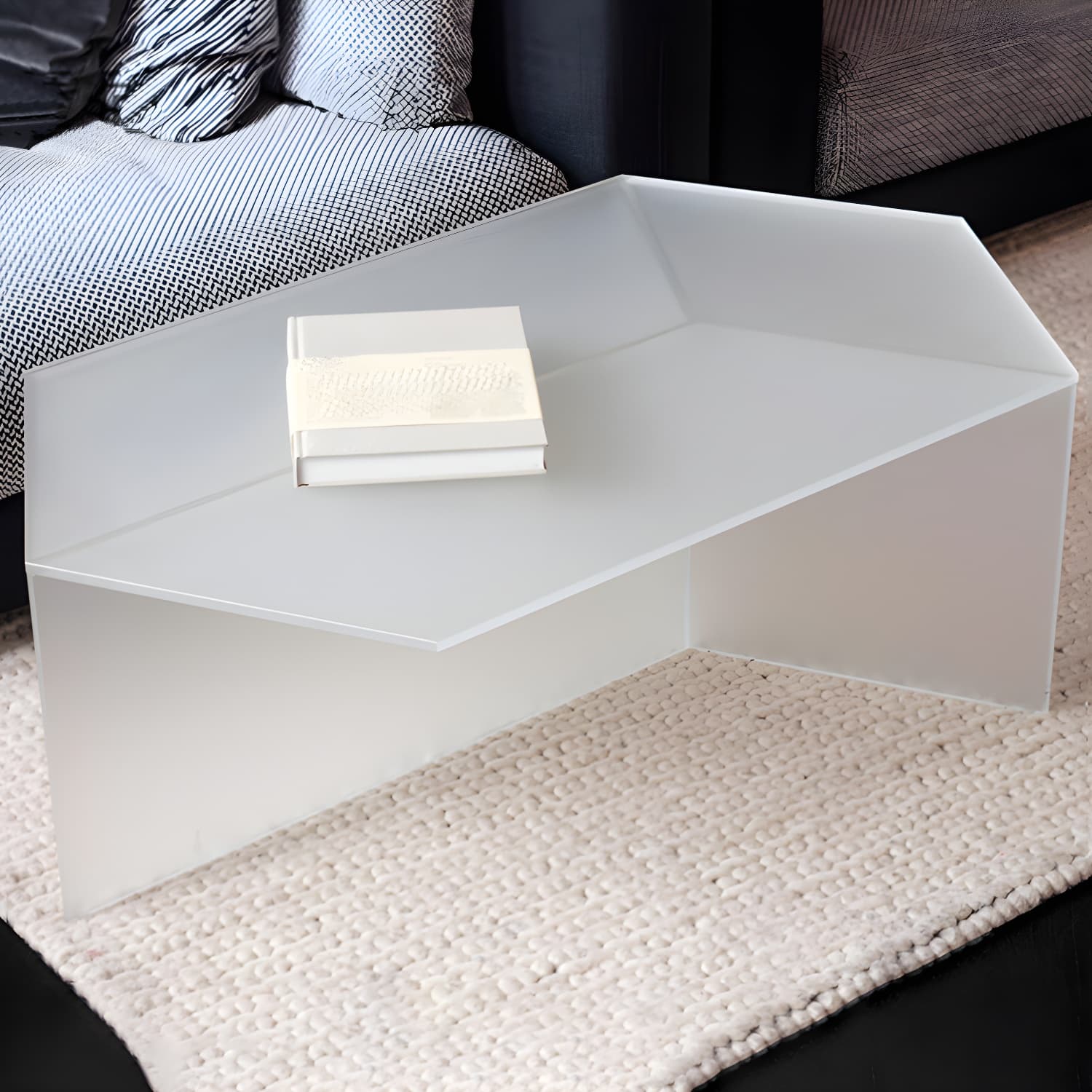 Geometric Clear Acrylic Coffee Table Modern Colored Cocktail Table - image 19