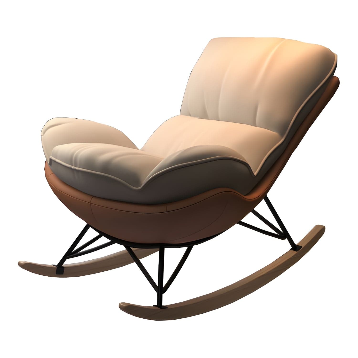Modern Tufted Cushions Glider Spindle Children Glider with Ottoman - image 16