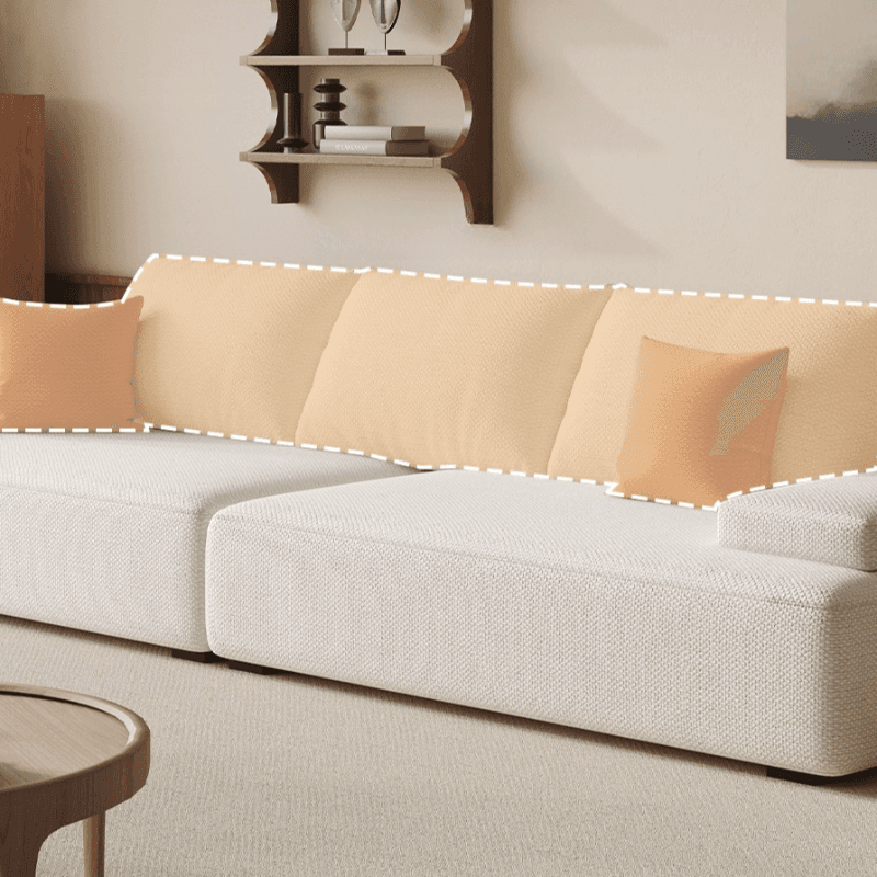Modish Solid Color Stain Resistant Standard Sofa in Black/Light Gray/Beige for 6-Seater with 2 Pillows - image 11