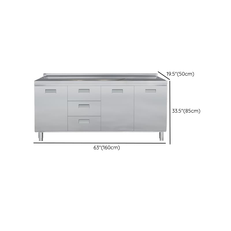 Minimalist Standard/Narrow Metal Buffet Table Kitchen Cupboards with 3 Shelves & 4 Doors/3 Doors/2 Doors - image 15