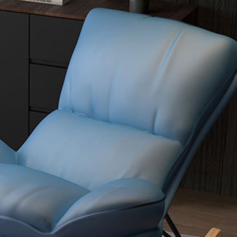 Stylish Upholstered Indoor Rocking Chair with Natural Wood Legs - image 19