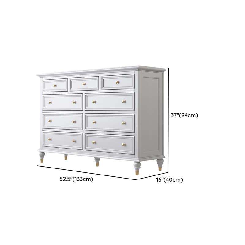 White Simplistic Solid+Composite Wood Double Dresser/Lingerie Chest with 9/8/4 Drawers Horizontal/Vertical - image 22