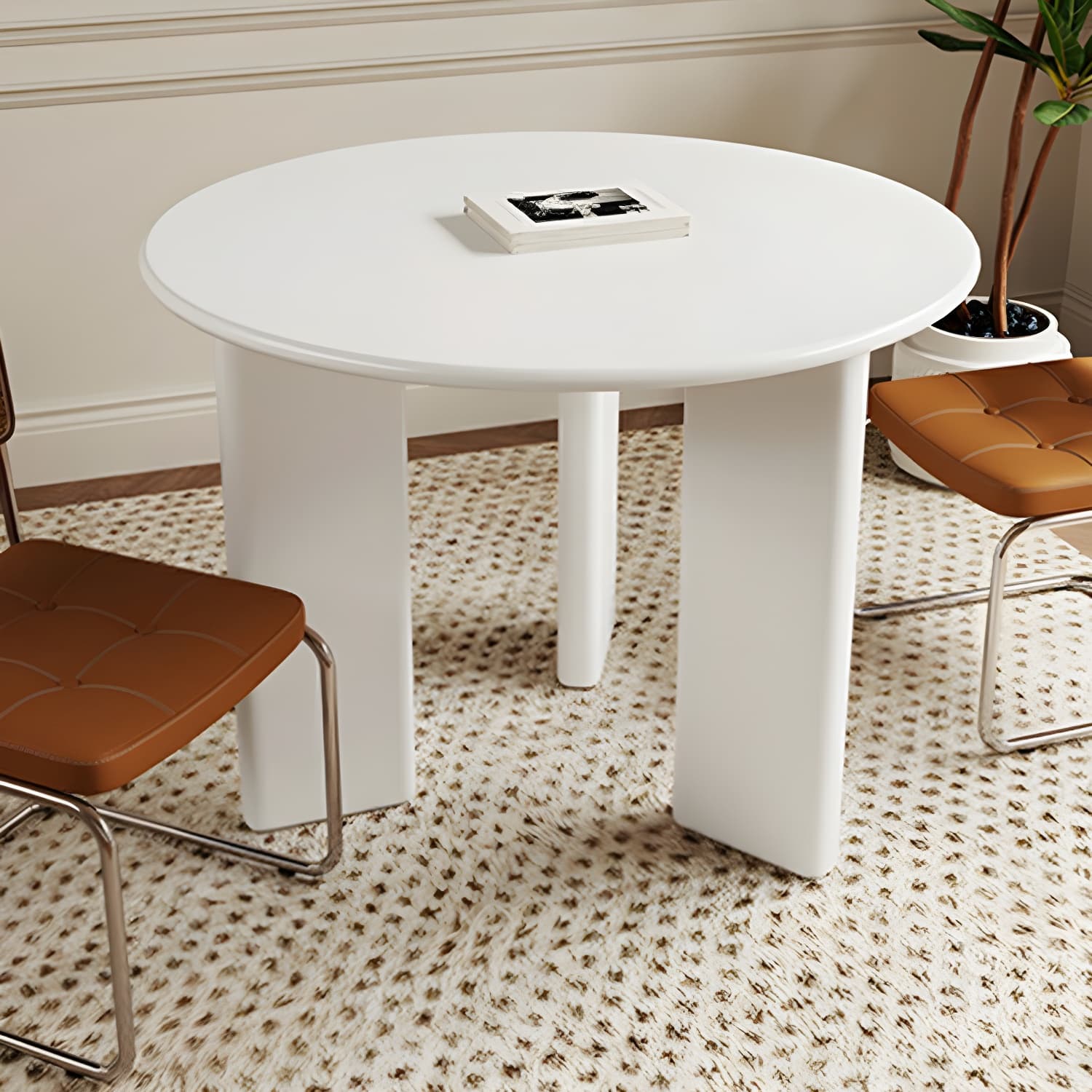 Scandinavian Round Wood Dining Table - Standard Height - Storage Not Included - image 5