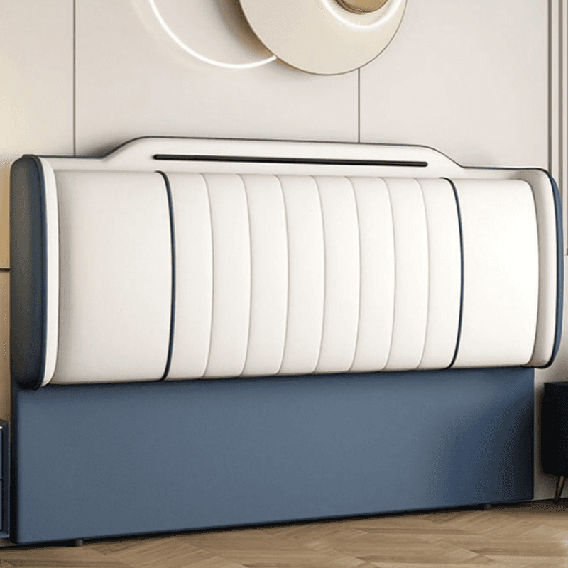 Modish No Distressing Timber Panel Headboard with Rectangle Shape for Full Bed, Featuring Sponge Upholstery and Standard Height - image 6