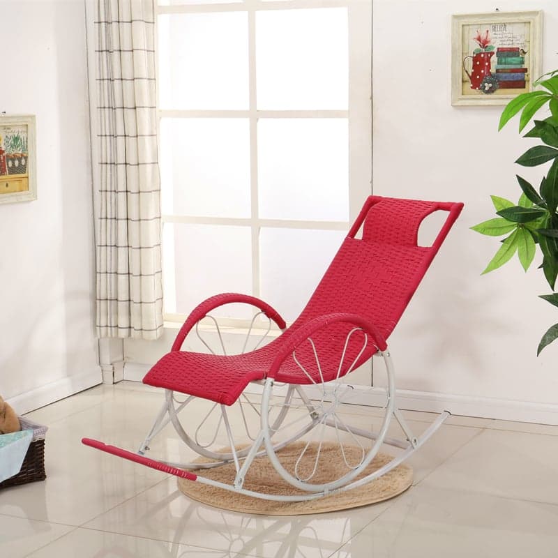 Ergonomic Wicker Front Porch Rocking Chairs with Rear Back, Stationary - image 19