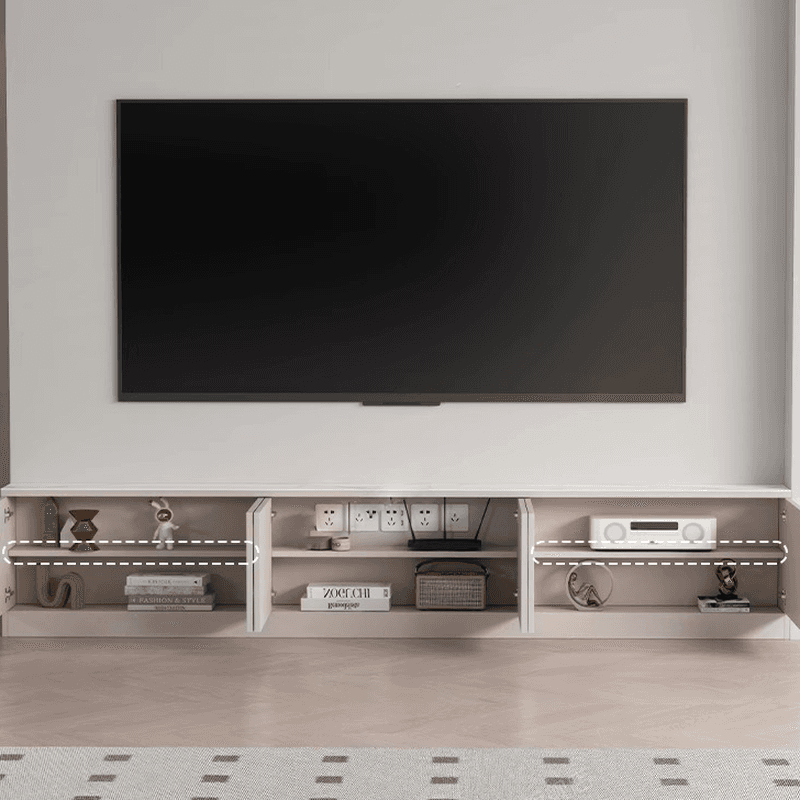 Beige Rectangular TV Stand for Parlor with Gate - image 3