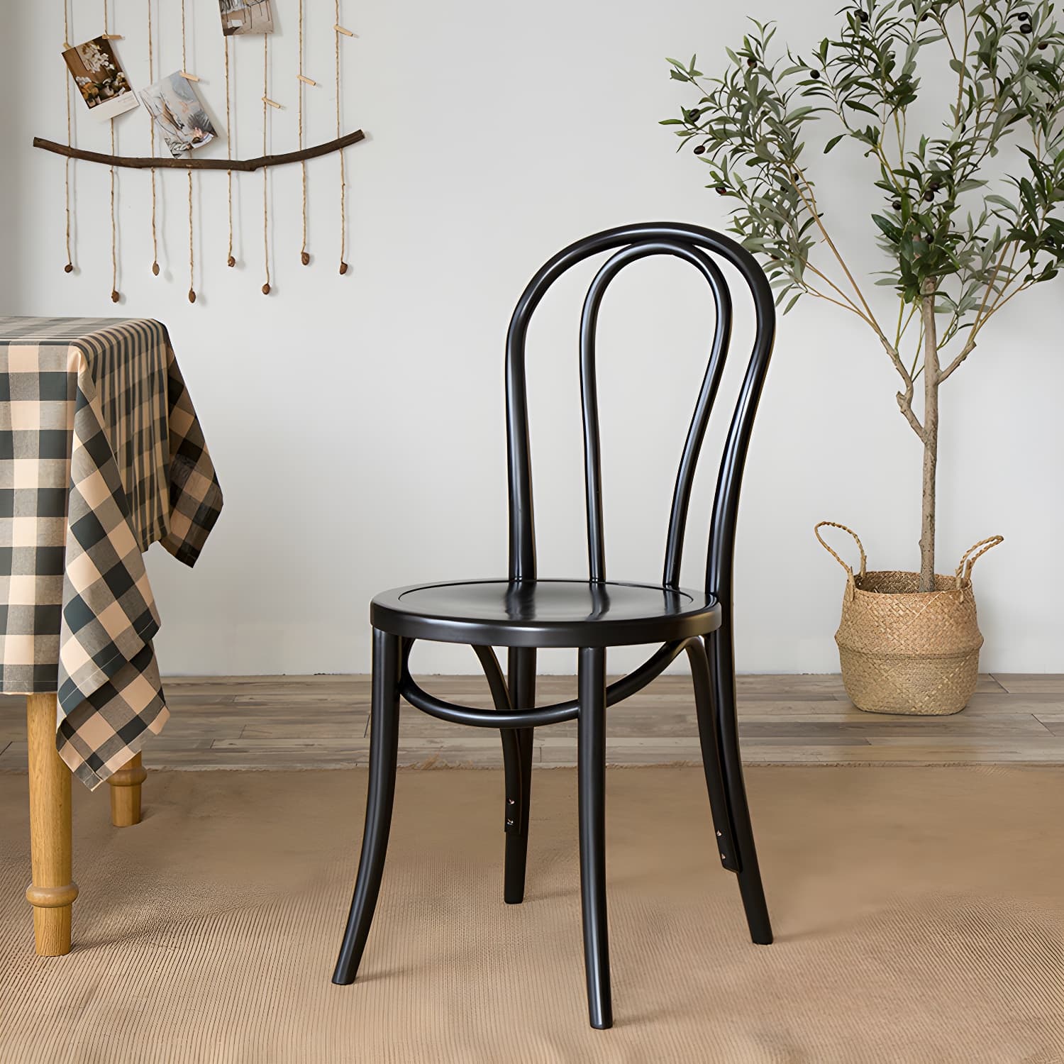 Modern Solid Beech Wood Chairs Kitchen Dining Windsor Back Side Chair Set