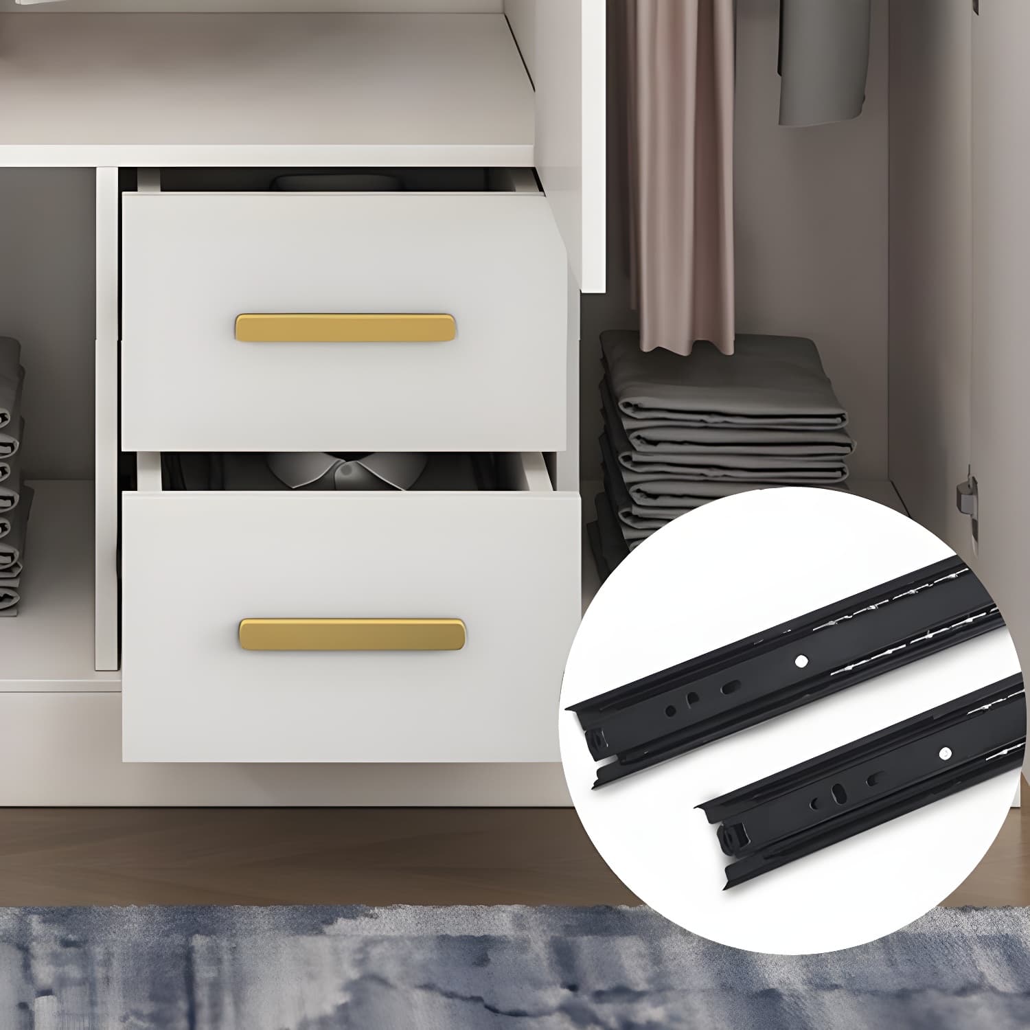 Contemporary Style Wardrobe Wooden Wardrobe Closet with Drawer - image 16
