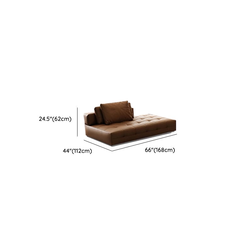 Tear Resistant Standard Sofa in Coffee Leather with 4 Pillows - image 17