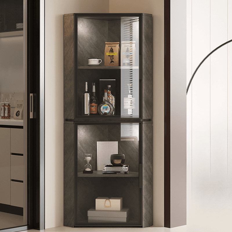 Nook Detached Accent Cabinet with Damp-proof and Scratch-immune Features, Glazed Door, Grip Bars, and Midnight Black/Chalk/Sepia Top - image 3