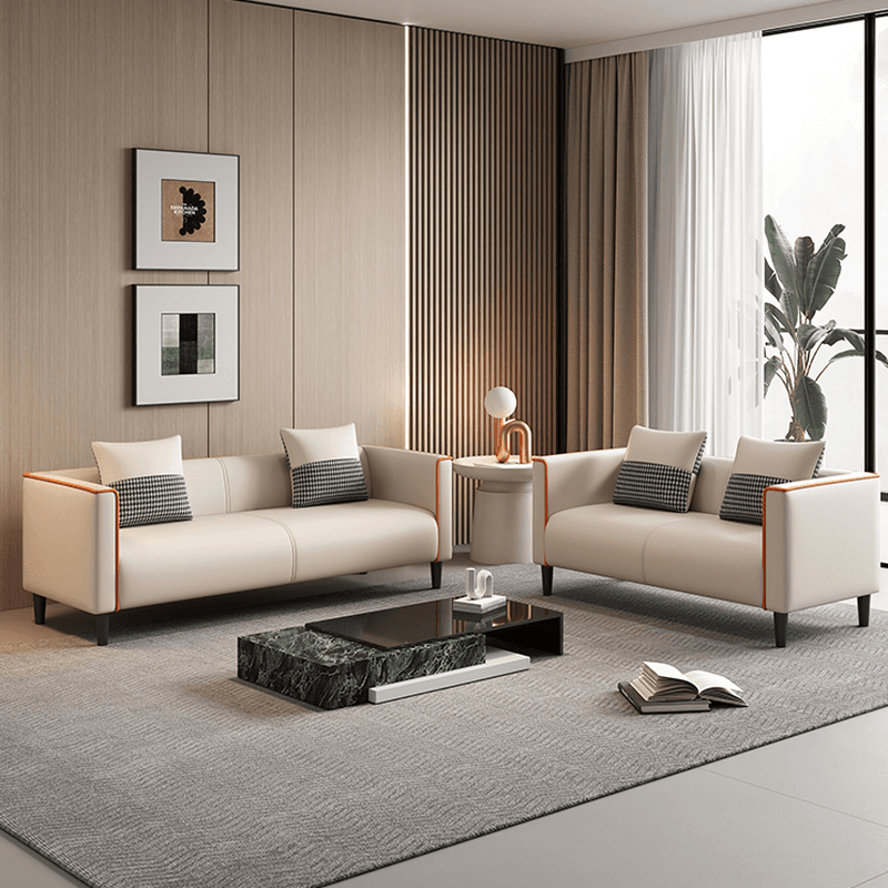 Versatile Standard Sofa/Loveseat/Single Sofa in Synthetic Leather with Grey/Dark Blue/Light Green Upholstery and Arm - image 9