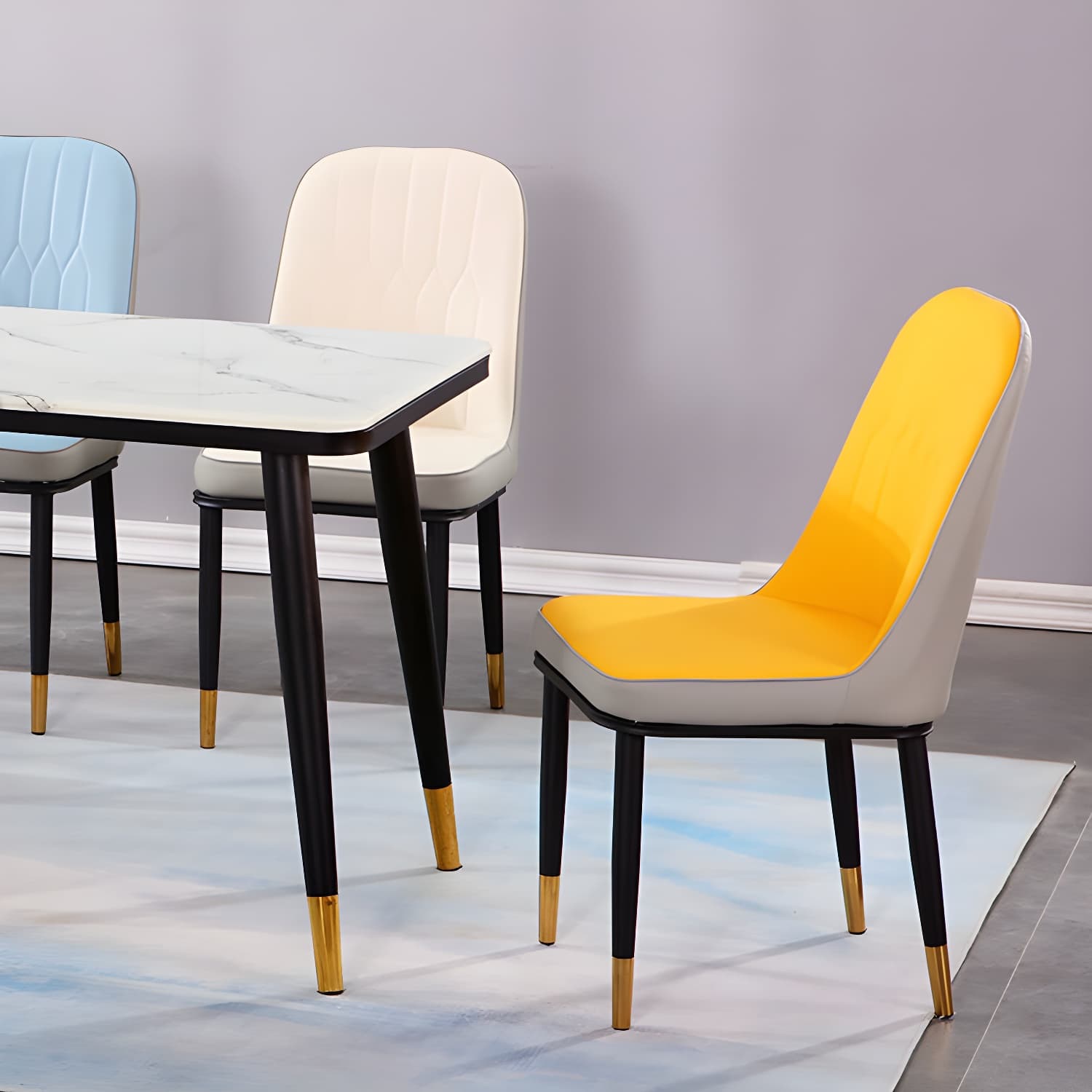Nordic Style Kitchen Metal Dining Chair Dining Parsons Armless Side Chairs - image 18