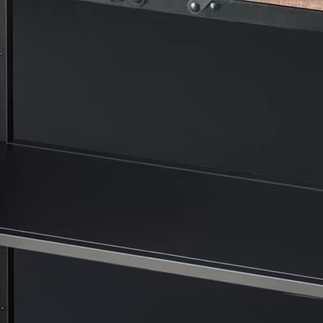 29.5" Tall Metal Accent Cabinet Industrial 2 - Door Chest with Wood Top - image 8