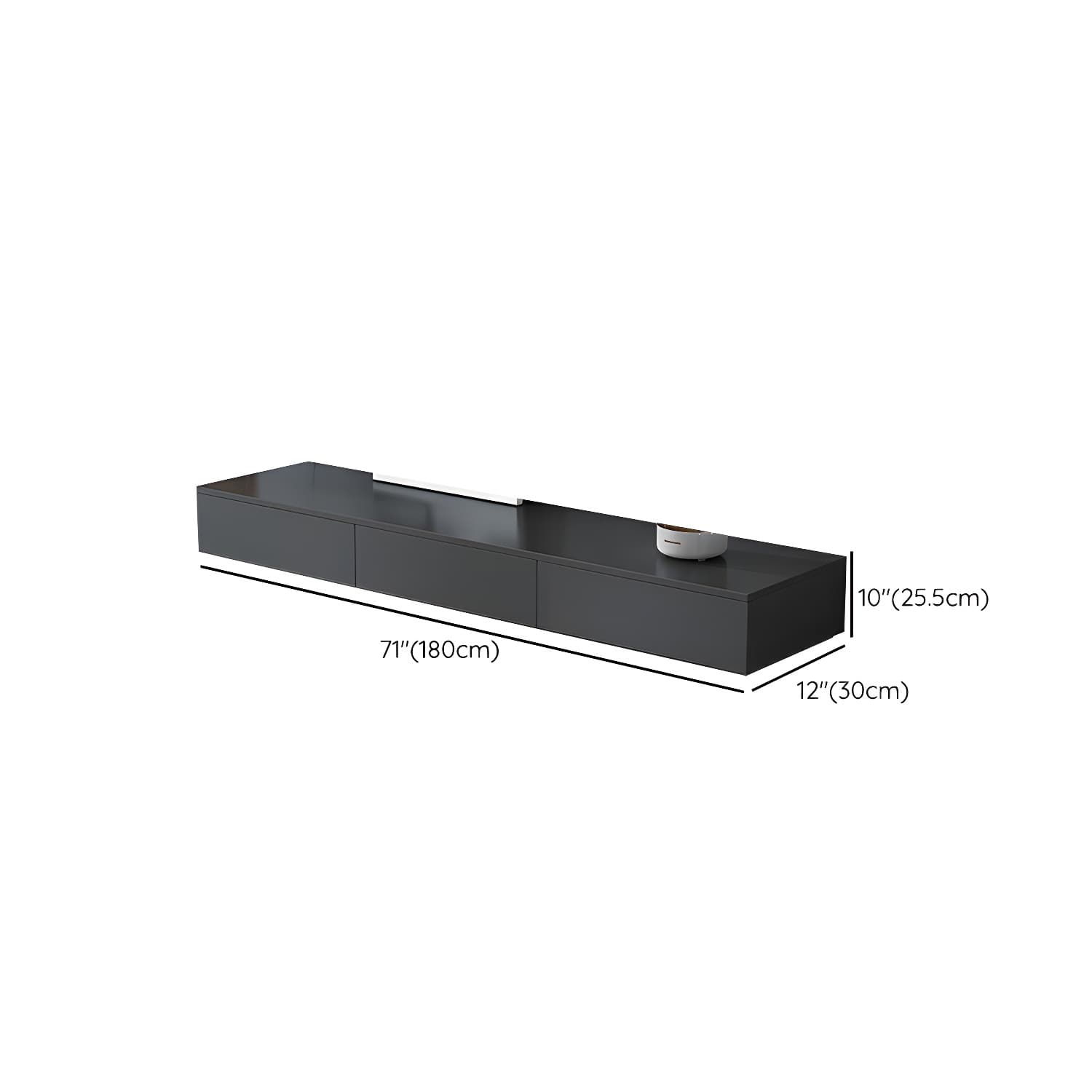 Black Modern TV Stand with Low Height and Drawers for Organized Cable Management & No Open Storage - image 13