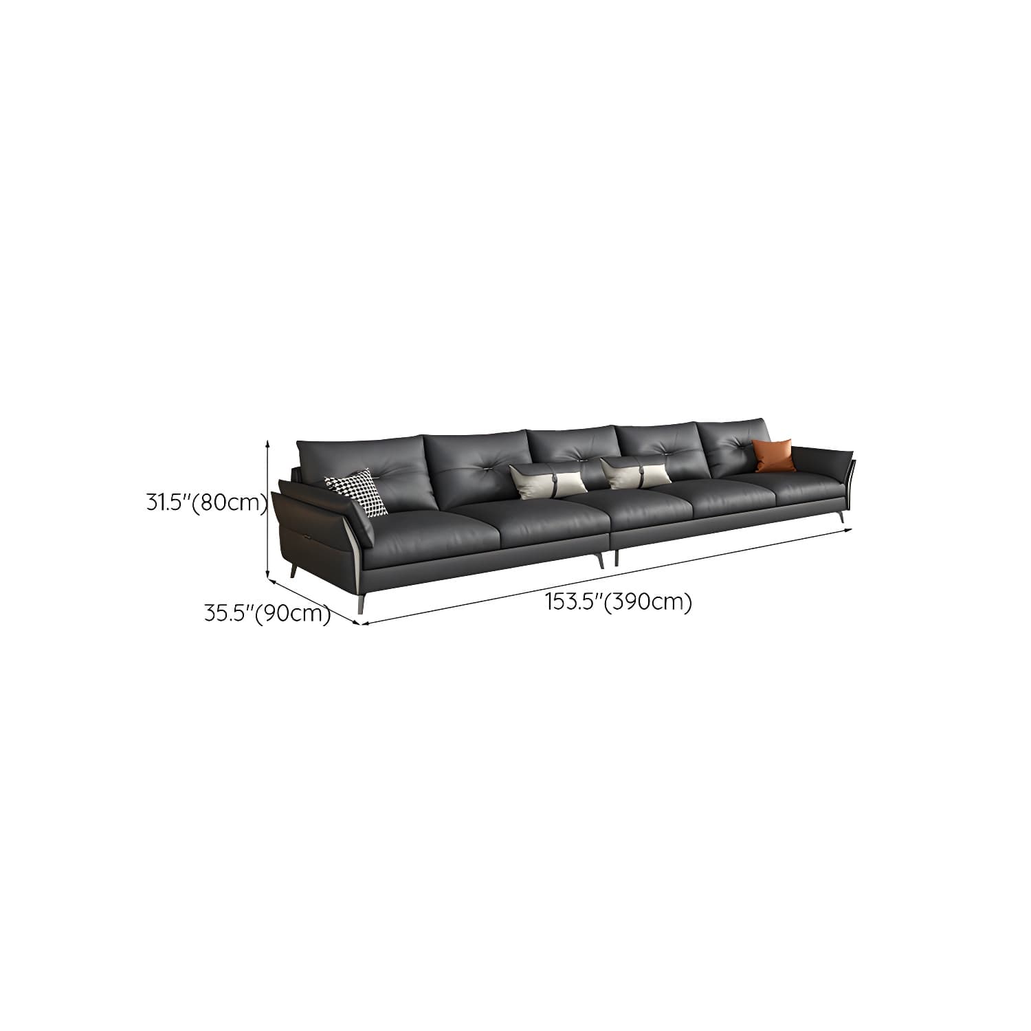 Modern Gray Tufted Sectional Sofa with Flared Arms and Wood Frame - image 15