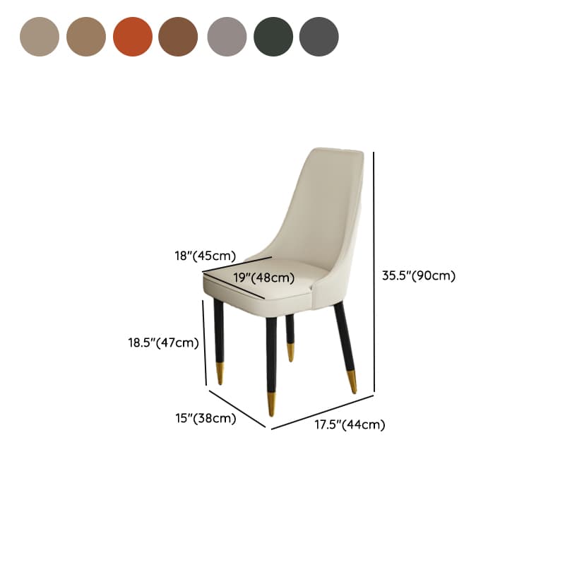 Faux Leather Upholstered Side Chair with Metal Legs for Kitchen & Dining - image 21