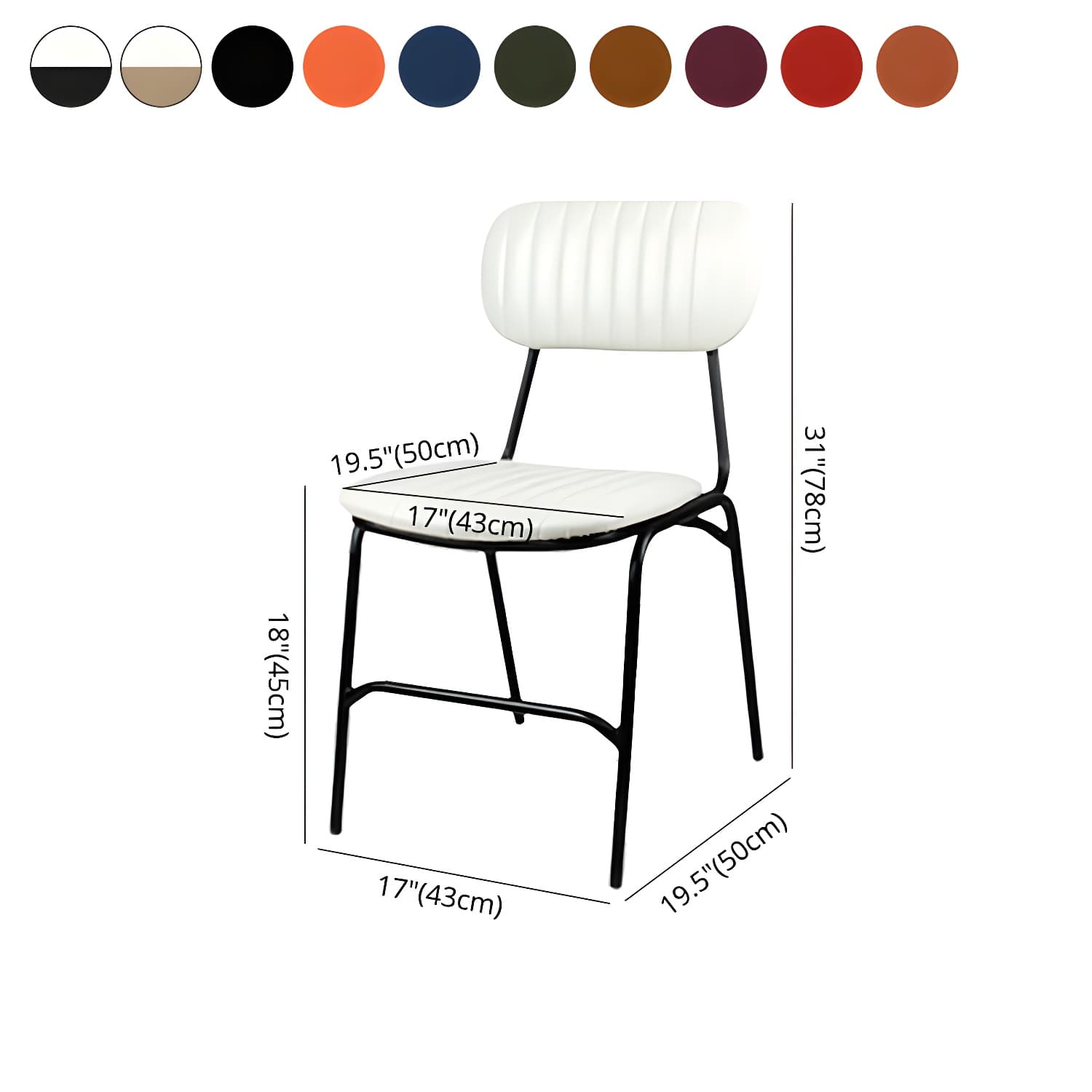 Industrial Metal Dining Room Chairs Open Back Dining Side Armless Dining Chairs (Set of 2) - image 24