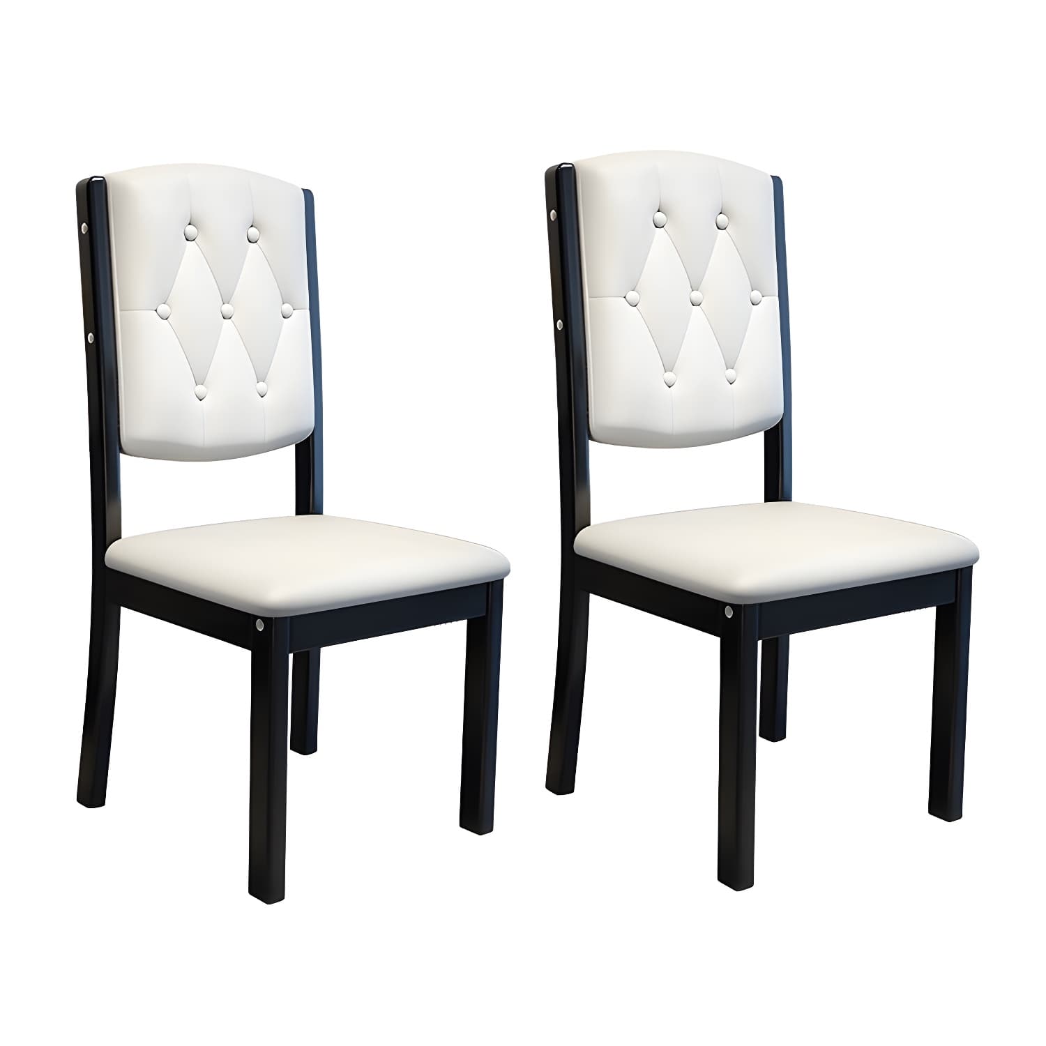 Matte Finish Leather Side Chair with Solid Wood Base for Home - image 8