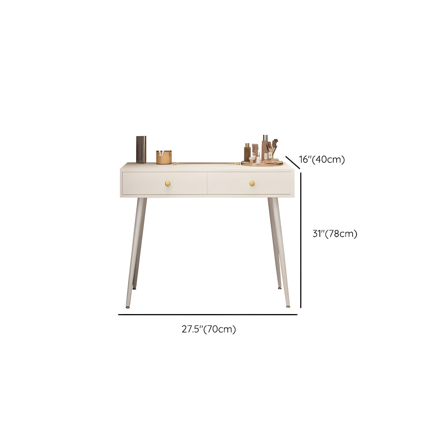2-Drawer Vanity Tables Bedroom Makeup Vanity Desk Table with Drawer - image 15