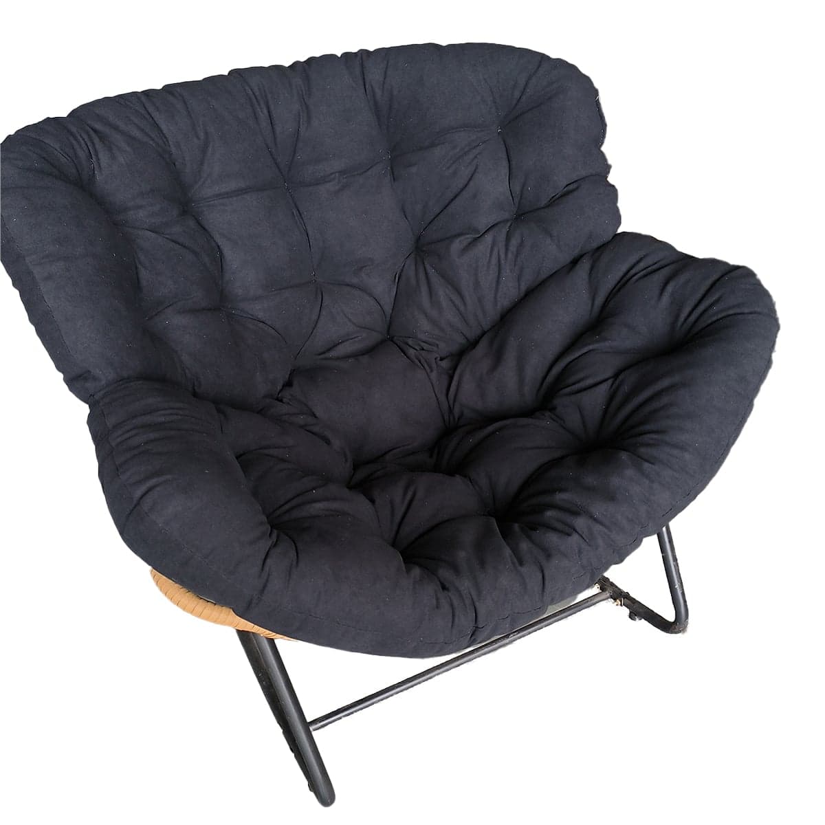 Midnight Black/Chalk/Cocoa Ergonomic Rocking Chair Couch with Rear Back, Stationary - image 3
