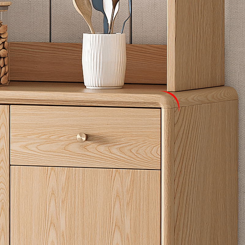 Unfinished Color Microwave Shelf Cabinet with Stemware Stand, Self-supporting in Culinary Space, Flooring Design, Kitchen Appliance Organizer, and Worktop Countertop - image 3