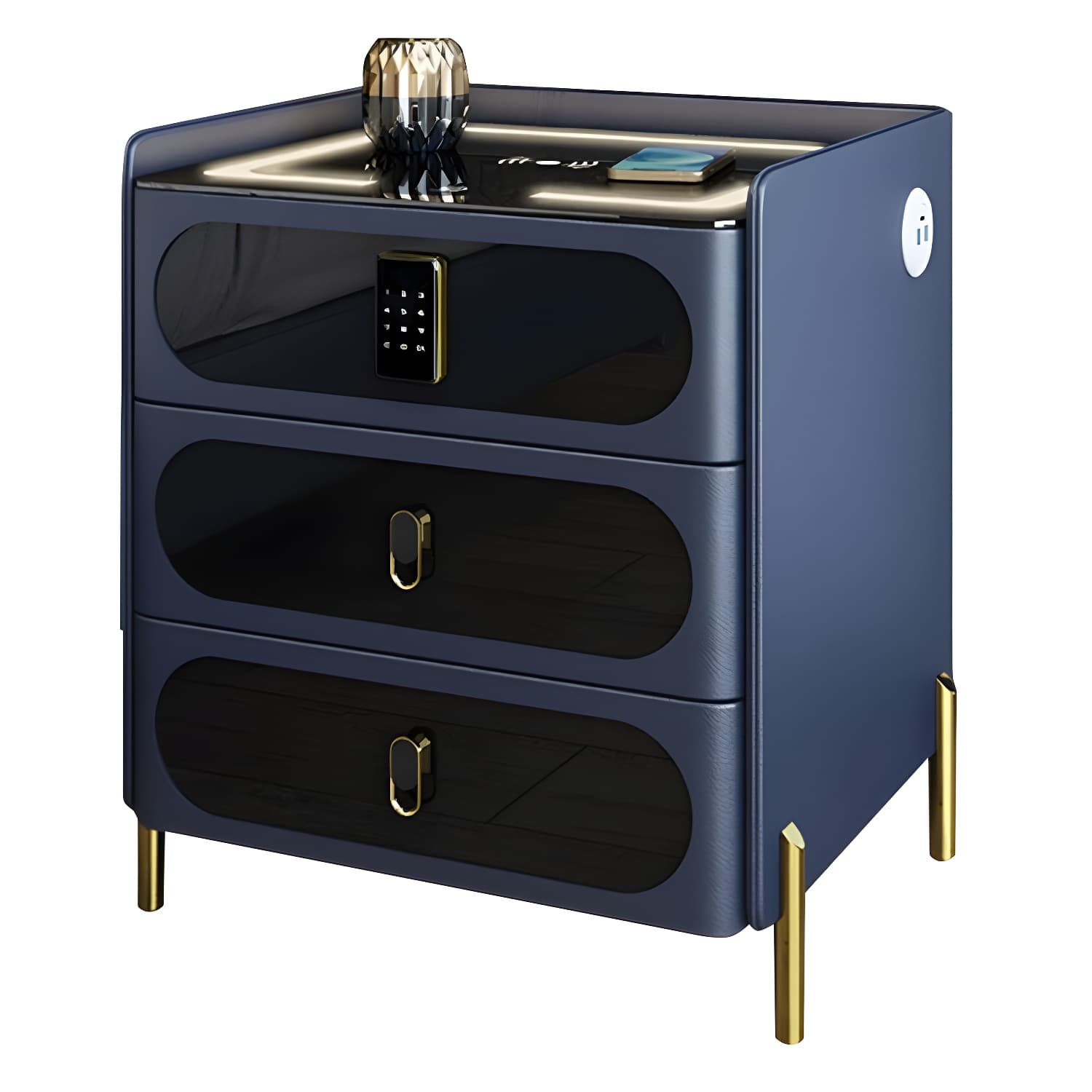 Ornate Bedside Cabinet Made from Solid Wood Shape in Rectangular for Bedroom - image 17