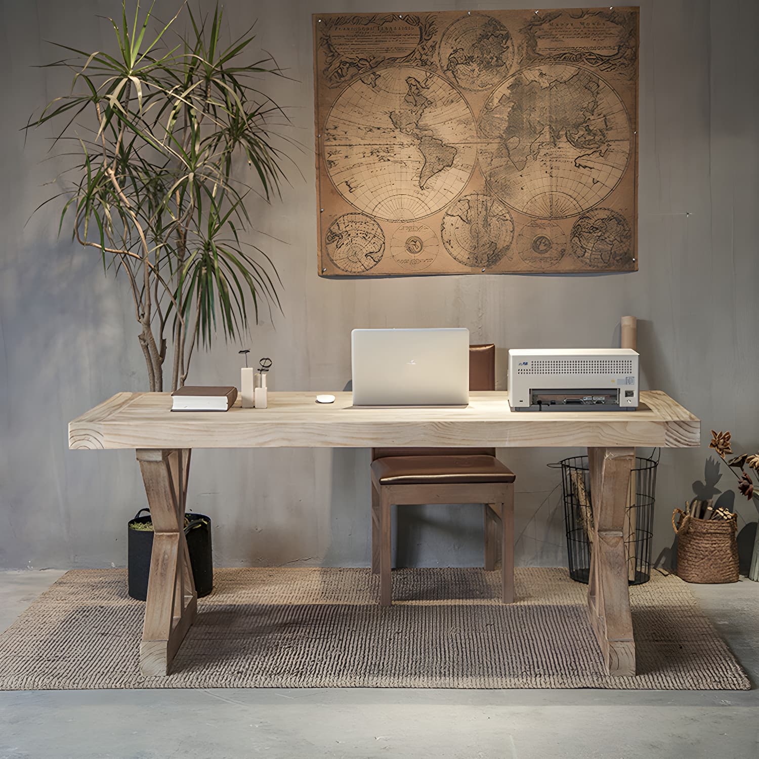 Distressed Pine Wood Dining Set 1/2 Pieces Industrial Dinette Set for Home - image 3