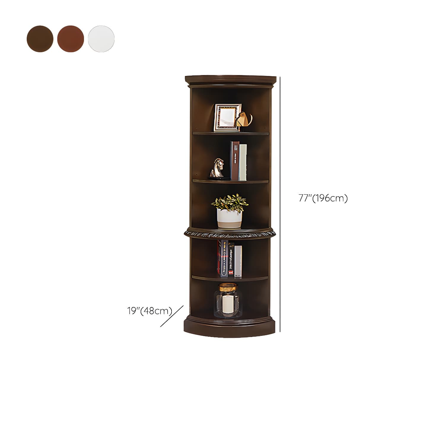 Solid Wood Triangle Corner Cabinet in Rubber Wood with Storage Shelves - image 17