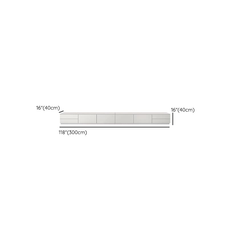 Modern Stone TV Stand with Drawers - Cabinet and Enclosed Storage - White - image 13