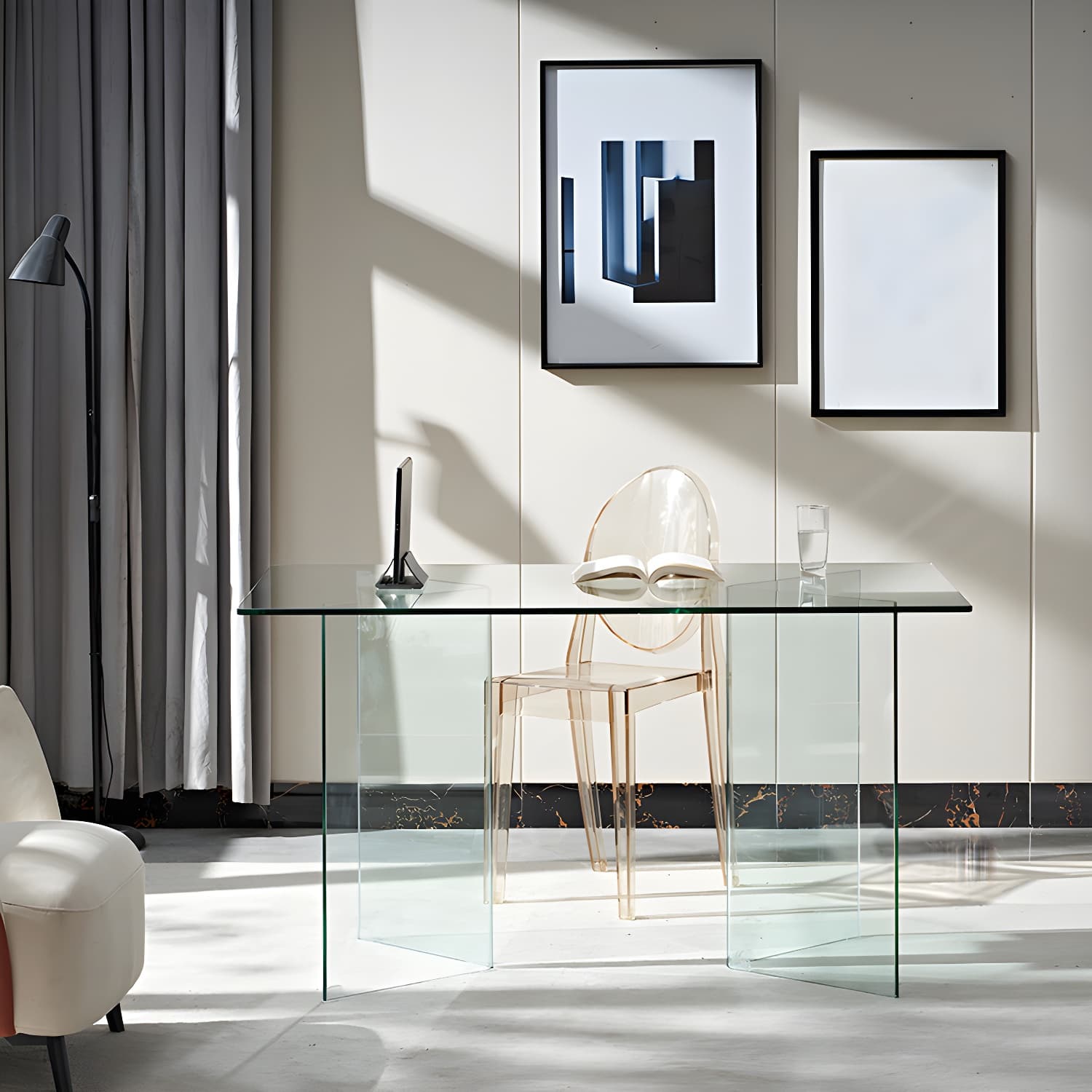 Modern Style Dinner Room Table Glass Dining Table for Home Use - image 11