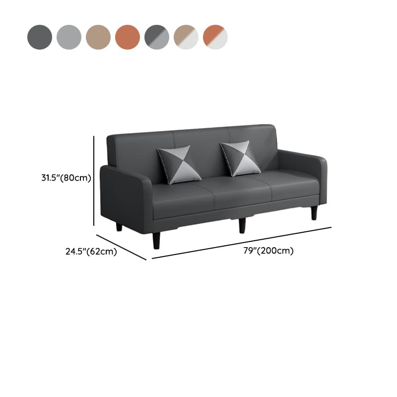 Trendy Solid Color Stain Resistant Standard Sofa in Grey/Cerulean/Beige with Arm, 4-seater/Seats 3 and 2 Pillows - image 32