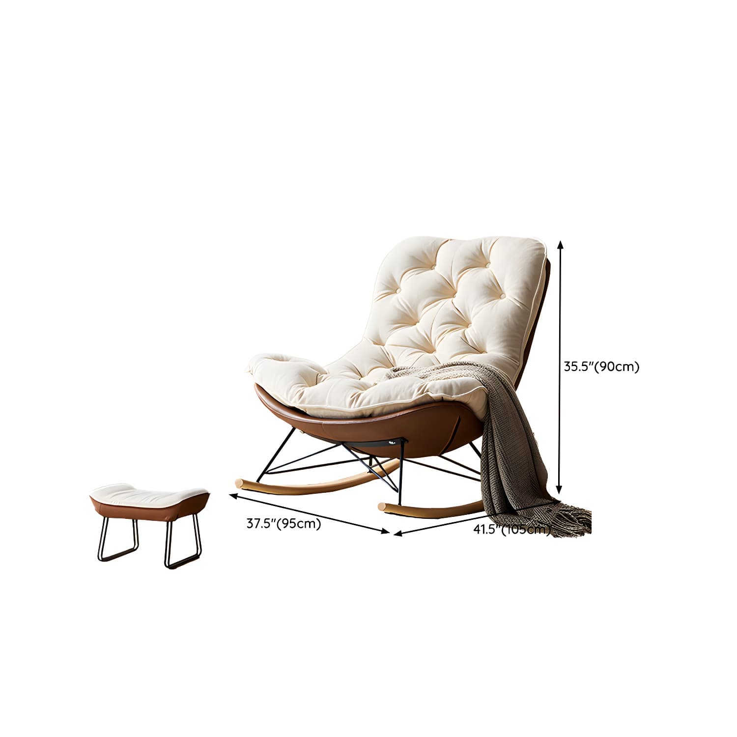 Modern Upholstered Metal Rocking Chair for Chic and Comfortable Seating Experience - image 18