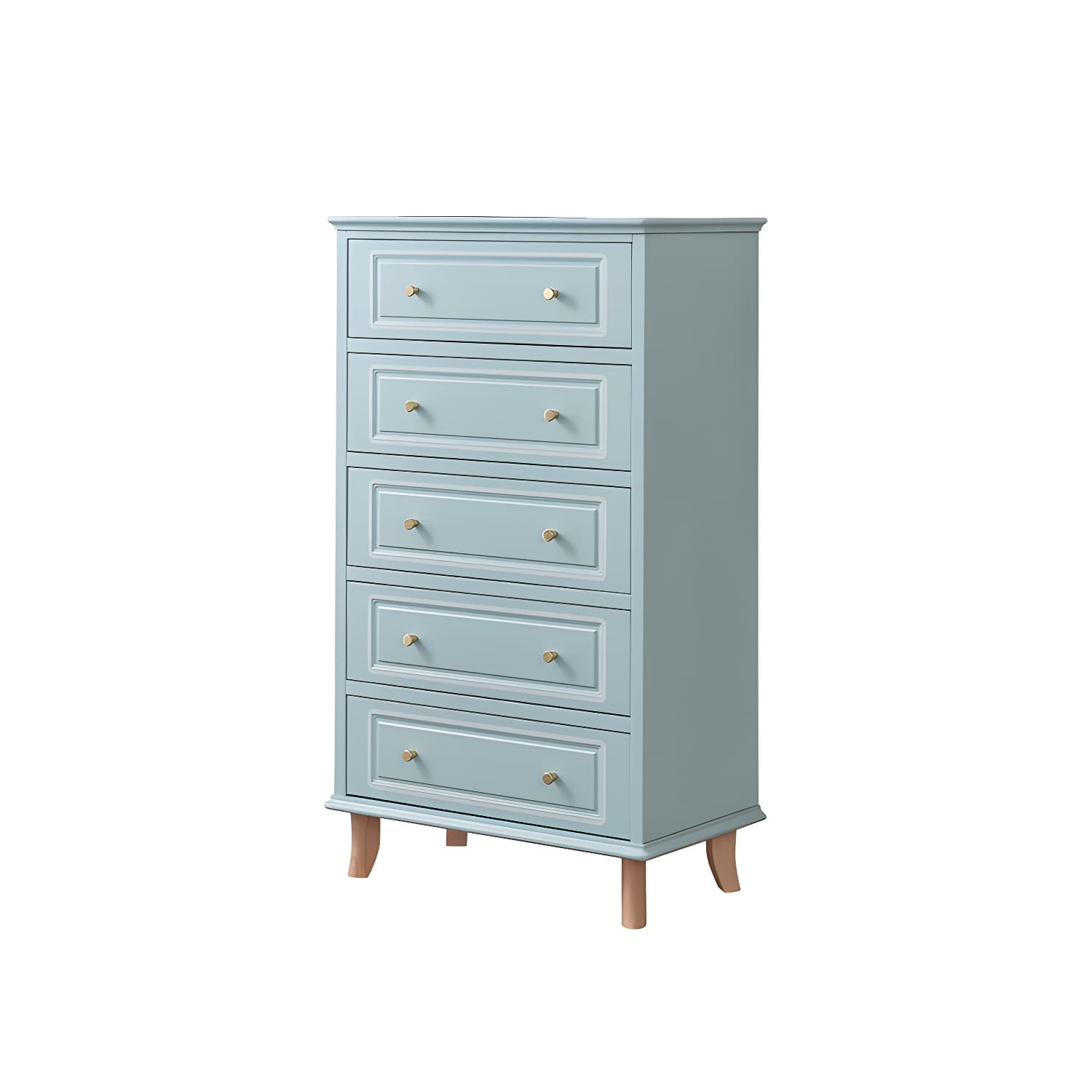 Contemporary Blue/ White Wooden Rectangle Accent Chest with Drawers - image 5
